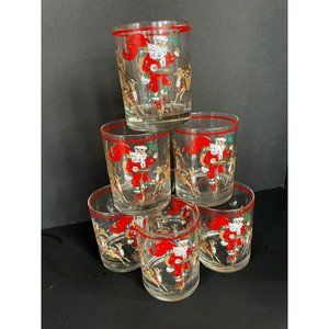 VTG Lord & Taylor Tumblers 'Santa On Bicycle With Reindeer' - Ceraglass-  7